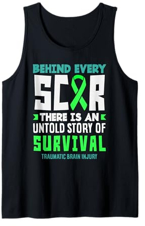TBI Awareness Ruban Vert lésion cérébrale derrière Chaque Cicatrice Débardeur