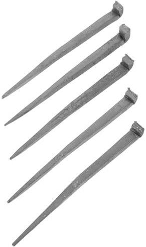 DOITOOL Clavos de Hierro Forjado para Madera 10 CM Punta Curvada 5 Unidades Clavos Pequeños para Carpintería Construcción de Canoas y Manualidades Tornillos Resistentes para