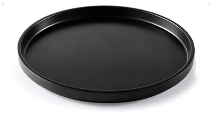 Deko Tablett Schwarz Rund, Dekotablett Aus Metall, 20 cm Vielseitiges Serviertablett Für Kerzen, Blumen, Schmuck Und Desserts, Modernes Design Für Wohnzimmer Und Tischdekoration