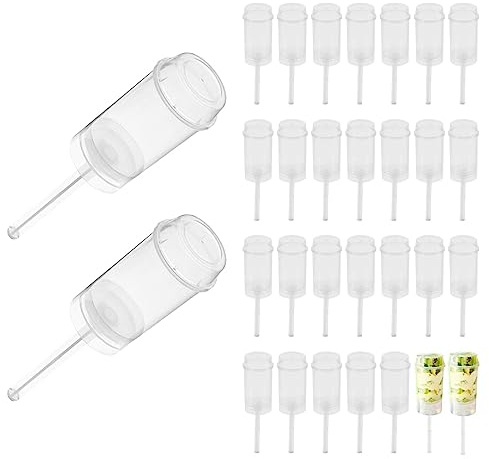 Otbushit Récipients à gâteaux 30 pièces, conteneurs transparents de forme ronde pour tire-gâteau Push Up pour desserts à la crème glacée