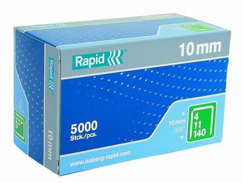 Rapid 23520200 punti metallici 11 Series piatto per costruzione, 5000 per box, 23520200