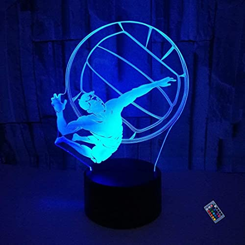 Optische Täuschung 3D Volleyball Nacht Licht 16 Farben Andern Sich Fernbedienung USB-Strom Touch Schalter Dekor Lampe LED Lampe Tisch Kinder Brithday weihnachten Geschenk