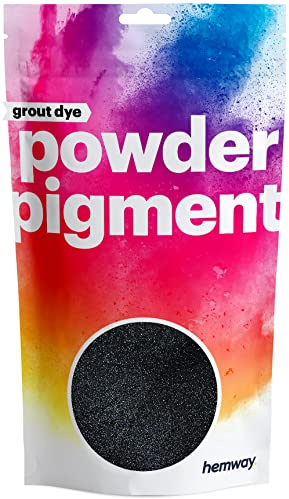 Hemway Grout Powder Pigment Metallic Charcoal Black 50g, Coloured Dye | for Grout, Cement, Concrete, Mortar, Plaster, High Colour Saturation