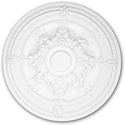 PRO[f]home® - Ceiling Rose 156039 Ceiling Decoration Medallion Rosette Decorative Element Rococo Baroque Style White Ø 65.9 cm Profhome