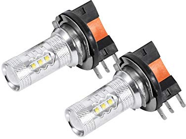Akozon Lampadine 2 pezzi bianche 80W H15 LED per lampada luci diurne