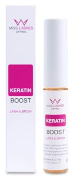 Miss Lashes Keratin Boost (5ml) – Wimpern- & Augenbrauenpflege mit Collagen, Weizen- & Seidenprotein, Schützt vor Wimpernbruch, Repariert Wimpern-Schäden durch Färbung, Lifting oder Extensions – 5ml