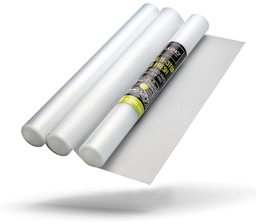 LILENO HOME Drawer Mat 50 x 150 cm Set of 3 (Transparent) – Non-Slip Mat Drawers as Drawer Insert for Fridge – Drawer Inserts Can Be Cut to Size as Non-Slip Mats Kitchen