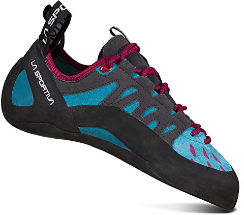 La Sportiva Women's Tarantulace Rock Climbing Shoes, Topaz/Red Plum, 9 US, 40.5 EU