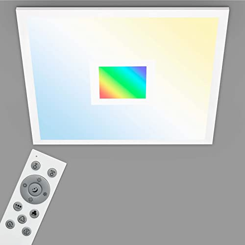 TELEFUNKEN - LED Panel, LED Deckenleuchte, Deckenlampe dimmbar, inkl. Fernbedienung, RGB-Innenbereich, 24 Watt, 2400lm, Timerfunktion, 445x445x62mm (LxBxH)