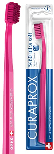 Curaprox Cepillo de dientes Ultra Suave CS 5460-Cuidado de Dientes y Encías para Adultos/Cerdas Curen ® Súper Suaves para una Limpieza Suave/Magenta, Paquete Individual/Fabricado en Suiza