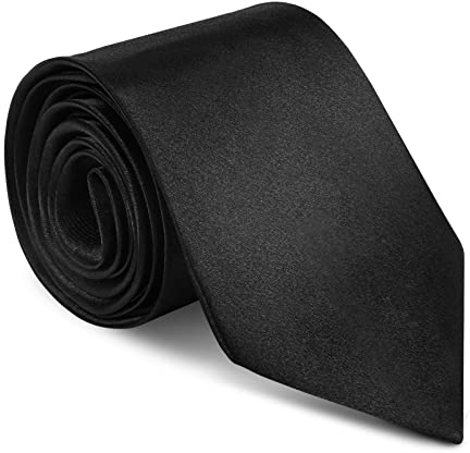 URAQT Cravate pour hommes faite à la main, 8CM Étroit Slim Plusieurs Couleurs Disponibles, Cravate Unie pour Mariage, Affaires Formelle, cadeau de fête des pères, Noir