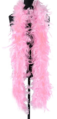 BYNYXI Morbido boa di piume, 2 m, con piume di tacchino, per Natale, da donna, con piume, per il fai da te, per carnevale, feste a tema