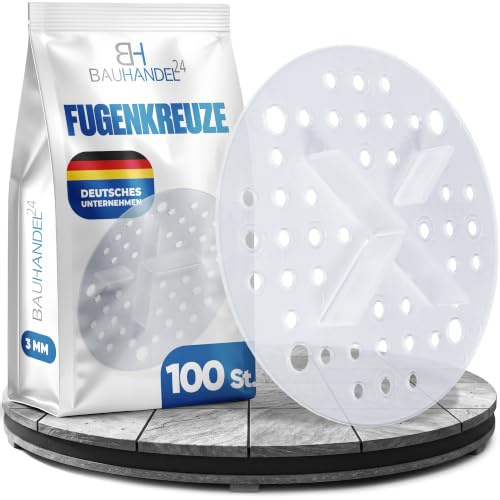 Bauhandel24 Fugenkreuze 3mm für Terrassenplatten Plattenlager Auflage Pads mit Teller Außenbereich Kiesbettlager Splittbettlager Transparent