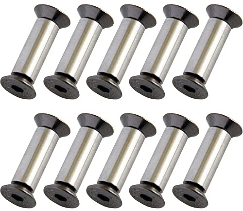 SLOYCA 10 Stück Messergriff, Bolzen, Nieten, Skala, Schraubbefestigung, Mutter, flacher Sechskantkopf, Messer, Befestigung, DIY-Material