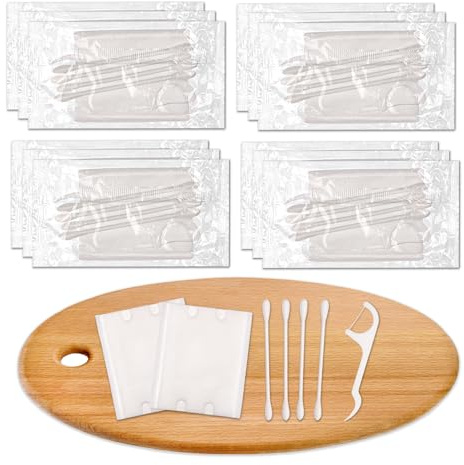 Gisdo 200 Pack Hotel Vanity Kit Individually Wrapped, Bulk Hotel Amenities Kit, Hospitality Set, Amenities Hotel Vanity Set Hygiene Products Include Cotton Pads, Cotton Swabs, Dental Floss Picks