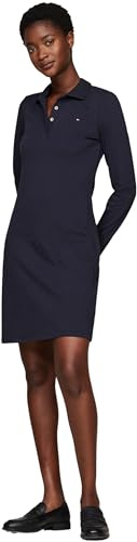 Tommy Hilfiger Donna Abito a Polo 1985 Pique Polo Dress Slim Fit, Blu (Desert Sky), M