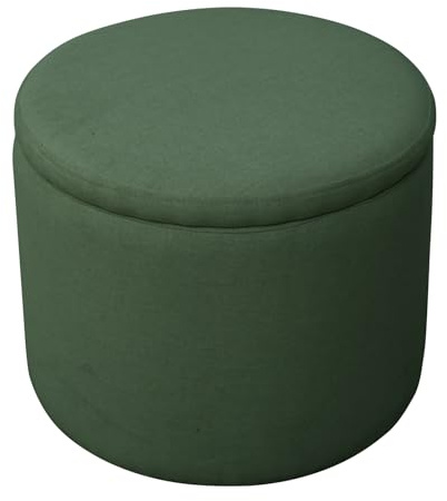 SVITA Amber Aufbewahrungsbox mit Deckel Hocker mit Stauraum Sitzhocker Sitzsack Sitzpouf wohnungs zubehör gepolstert Stoffbezug Dunkelgrün