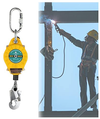 SwePer Anti-chute auto-rétractable, ligne de vie télescopique, ceinture de sécurité d'escalade d'arbre, charge maximale de 150 kg, protection de sécurité contre les chutes humaines, cordes de 10 m