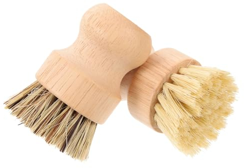 minkissy 2pcs Kitchen Scrub Brush Durable Coconut Palm Cleaning Brushes for Dishes Pots Pans Lightweight Non- Multi-purpose Household Cleaning Tools