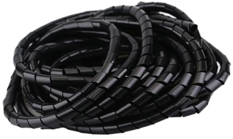 FEEIMOL Manchon de Câble Gaine 12mm Tube de Rangement de Câble Spirale Câble Range Organisateur Câble de Gestion Cache Protection Fils Electrique pour Maison Bureau Noir 9M