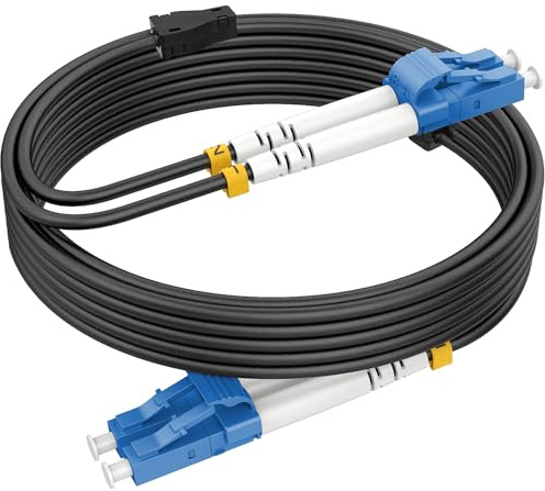 RamboCables 30m Gepanzerte Glasfaser-Kabel OS2 LC auf LC Duplex Singlemode | RamboCables, OD 3,0mm, LWL-Kabel für den Innen- und Außenbereich, 10Gb/40Gb/100Gb, 9/125um, LSZH, Schwarz