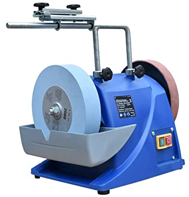 Afilador de cuchillos multifuncional refrigerado por agua Afilador de cuchillos eléctrico pequeño Amoladora de agua de baja velocidad Máquina pulidora Fácil de usar para principiantes y profesionales