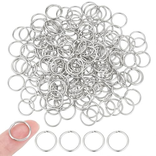 UNICRAFTALE 200 Stück 14 mm 304 offene Biegeringe Aus Edelstahl O Ring Aus Metall Kettenhemd Verbindungsringe Großes Loch Rundringverbinder Für Heimwerker Halsketten Armbänder Schlüsselanhänger