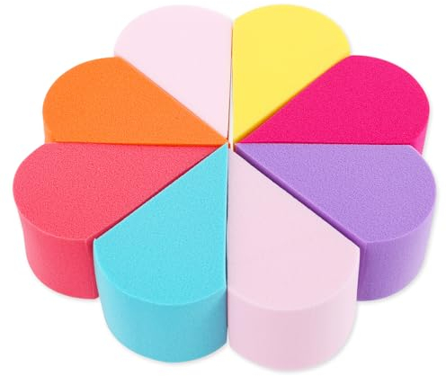 Dimeho 8 Stück Make Up Schwamm Set Waschbar Beauty Blender Sponge Latexfrei Kosmetik Schwämmchen Klein Makeup Puderquaste Wiederverwendbar Gesicht Powder Puff Kosmetik Werkzeug für Flüssi Foundation