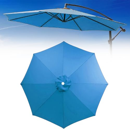 Sonnenschirm-Ersatzabdeckung, Terrassenschirm Ersatzbezug Ersatz-Regenschirmstoff, Marktschirm Ersatz Baldachin Bespannung für Tischschirme im Freien Anti-Ultraviolett-Überdachungsabdeckung(Lake Blue,