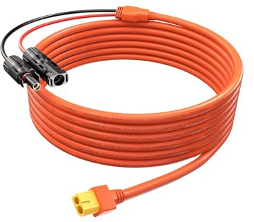 Tonton Câble d'extension solaire vers XT60 de 3 m, câble d'extension de charge solaire 12 AWG pour panneaux solaires, station d'alimentation portable, générateur solaire, camping-car et batterie
