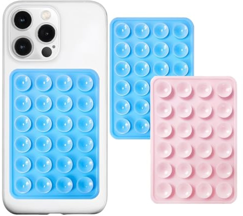 ZILZUFA 2Pcs Ventose in Silicone, Supporto Quadrato a Ventosa, Ventosa per Cellulare su Un Lato in Silicone, Adatto per telefoni cellulari, Power Bank e Guida