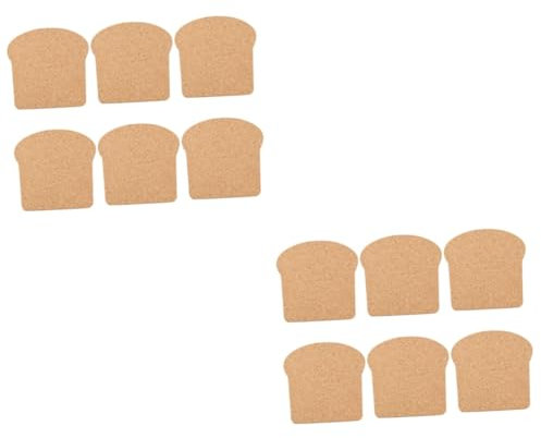 OKUMEYR 12piezas Posavasos De Corcho para Aislamiento Térmico Tapetes Antideslizantes para Bebidas Protector De Mesa Diseño De Pan Tostado para Hogar y Oficina