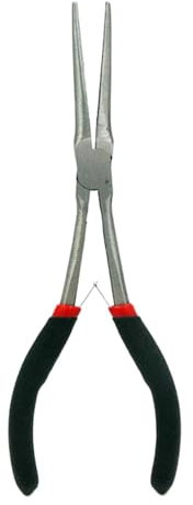 Long Nose Pliers Spring Loaded Anti-Slip Handle Long Reach Narrow Tips