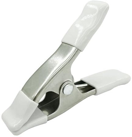 1 Stück Weiß Metallklemmen, verchromte Planenklammer, robuste Federklemme für Holzbearbeitung, Camping, Modellbau