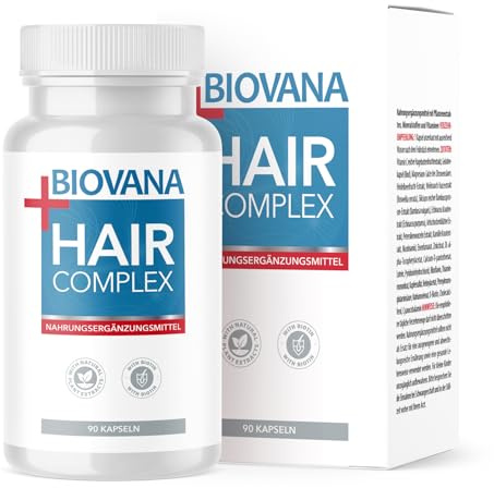 BIOVANA HairComplex Kapseln | reich an Vitaminen & Mineralstoffen | hergestellt aus hochwertigen Zutaten | 90 Kapseln Inhalt