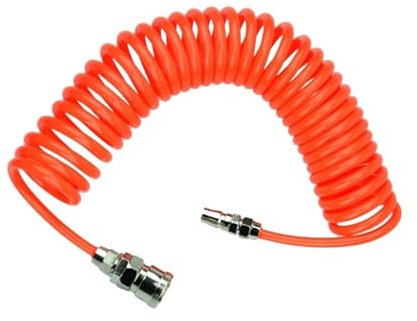 Air Pressure Hose Spiral Pipe Hose for Compressor Air Tool 8mm 10mm12mm 6M 9M 12M 8x5 12x8 High Spring Pneumatic Telescopic Spiral(12x8with Connector,15M)