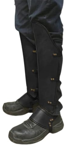 ORANDESIGNE Pirate Stiefelstulpen Herren Mittelalterliche Beinwickel Kunstleder Mittelalter Stiefel Gamaschen Wildlederimitat Steampunk Stiefelüberzug Kostümzubehör