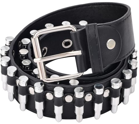 Mikovivi Cintura Borchiata, Nera Cintura Punk Rock Gotica Decorata con Borchie Luminose Regali Fantastici per Donne e Uomini Accessori Decorativi per Abbigliamento