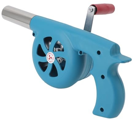 NDNCZDHC Hand BBQ Air Blower Fan, 11.4 x 4.7in Air Blower Charcoal Starter, Outdoor Fire Fan Fire Blower For Camping (Blue)