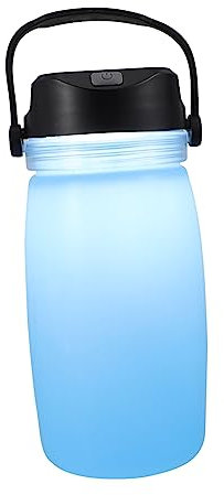 POPETPOP Bouilloire de Voyage Solaire Rechargeable USB Bleue en Abs et Silicone, Mini Bouilloire de Camping Portable Éclairage Veilleuse, pour Randonnée et Camping en Plein Air