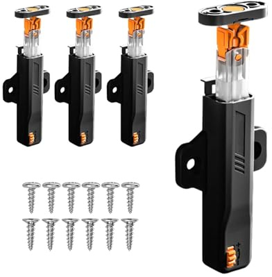 4 Stück Push to Open Türöffner Heavy Duty, 25N Drucktüröffner Schrank Schnappverschluss ohne Griff, Push Open Türschloss für Küchenschrank, Kleiderschrank, Schublade, Wohnwagen Schrankdruckverschluss