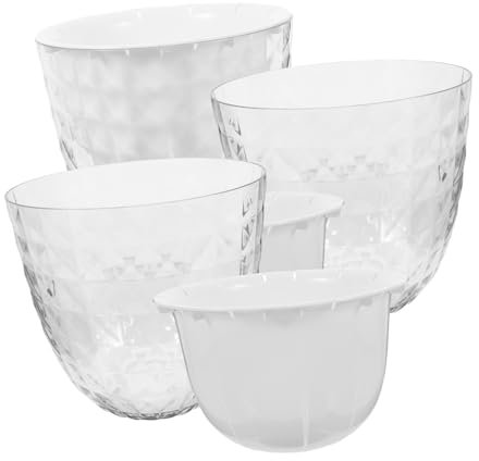 SUPVOX 3 Piezas Macetas Transparentes con Autorriego para Plantas de Interior Tiestos Hidropónicos con Reservorio de Agua para Decoración de y Oficina