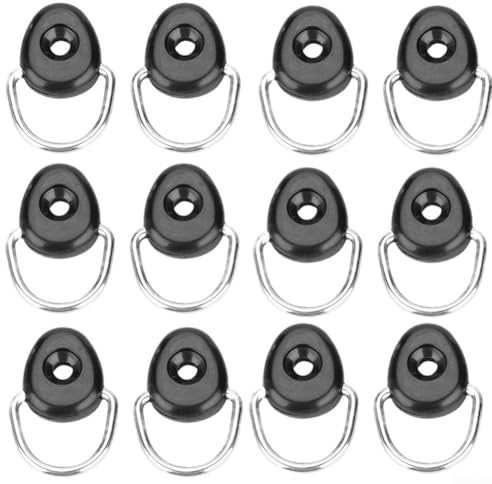 Para Kayak Barco Amarre Loop Grillete con D Tipo Hebilla Pesca Aparejo Accesorio (12PCS)