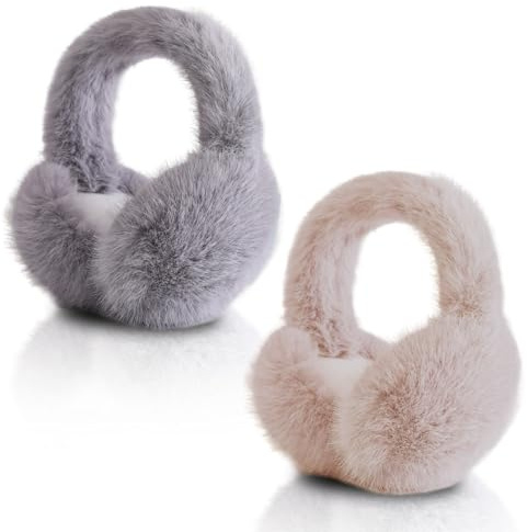 Kuchisity 2er-Pack Ohrenschützer für Frauen, Verdickung Plüsch Ohrenschützer, Stylische Ohrbedeckungen für Damen und Herren