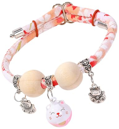 Quorvex Cat Collar | Cedar-Bead Pet Cat Collar,All-Day Wear Animals Adjustable Necklace Aesthetic for Photography Training Travel Walking Holiday Yard
