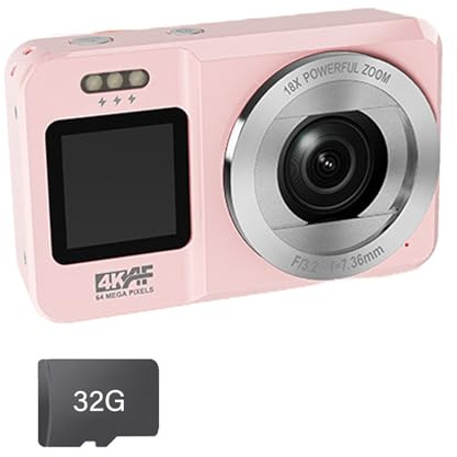 Résolution 4K 64MP Double Affichage Appareil Photo Numérique Zoom 18X Design Pour Événement Événement Événement Voyage Pour Voyage