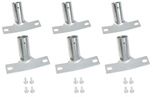 BlesConi Support de manche en métal pour manche de balai, compatible avec les poteaux d'outils de nettoyage de 235 mm de diamètre, construction en fer, argenté