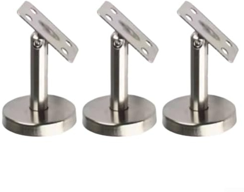 Soporte de acero inoxidable, pasamanos de pared 304, montaje de escalera de soporte recto de 3 piezas, prevención de tambaleo para instalación de barandilla (100 mm-B)
