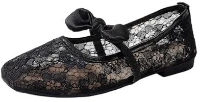 Generisch Ballerines confortables pour femme - Chaussures de danse classiques - Chaussures de danse antidérapantes - Chaussures d'été larges - Chaussures de ballet sportives à lanières