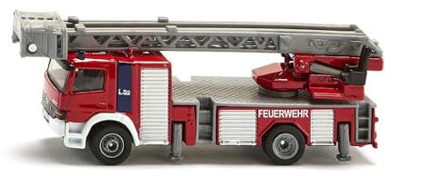 siku 1841, Feuerwehrdrehleiter-Fahrzeug, 1:87, Metall/Kunststoff, Rot, Bewegliche Leiter